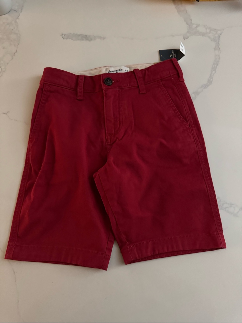 abercrombie kids Crimson Red Cotton Chino Shorts